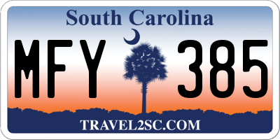 SC license plate MFY385