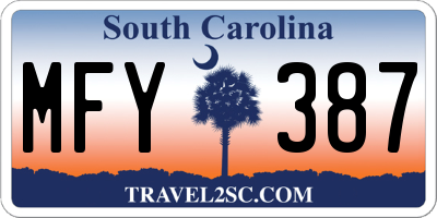 SC license plate MFY387