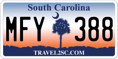 SC license plate MFY388