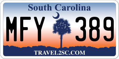 SC license plate MFY389