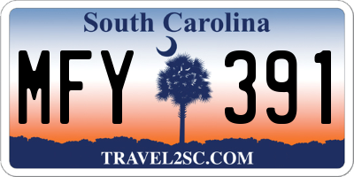SC license plate MFY391