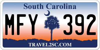SC license plate MFY392
