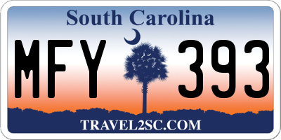 SC license plate MFY393