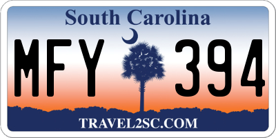 SC license plate MFY394
