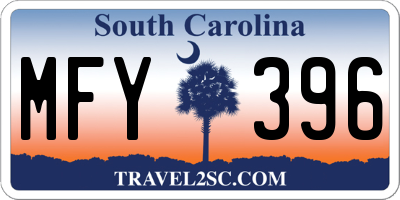 SC license plate MFY396
