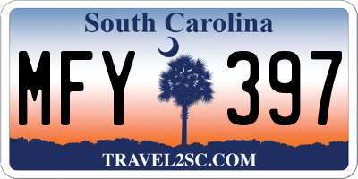 SC license plate MFY397
