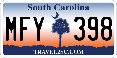 SC license plate MFY398