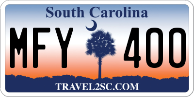 SC license plate MFY400