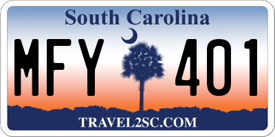 SC license plate MFY401