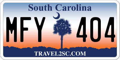 SC license plate MFY404