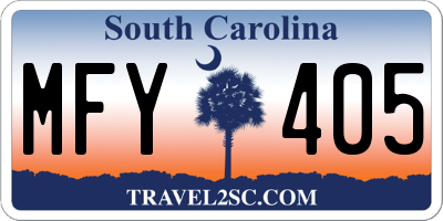 SC license plate MFY405
