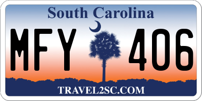 SC license plate MFY406