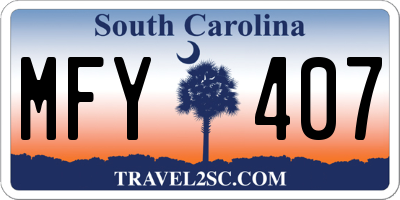 SC license plate MFY407