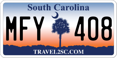 SC license plate MFY408