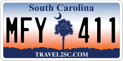 SC license plate MFY411