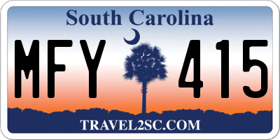 SC license plate MFY415