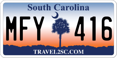 SC license plate MFY416