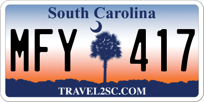 SC license plate MFY417