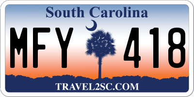 SC license plate MFY418
