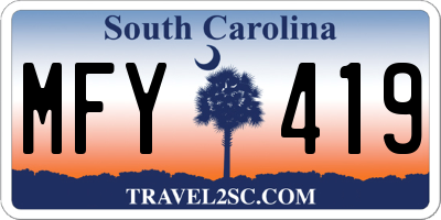 SC license plate MFY419