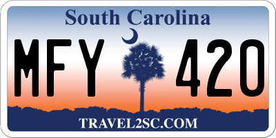 SC license plate MFY420