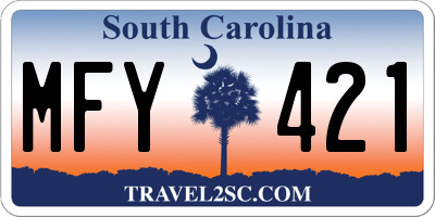 SC license plate MFY421