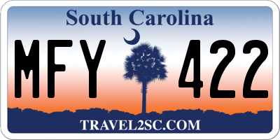 SC license plate MFY422
