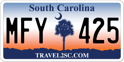 SC license plate MFY425