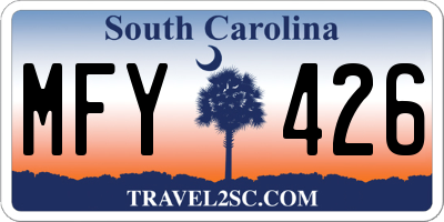 SC license plate MFY426
