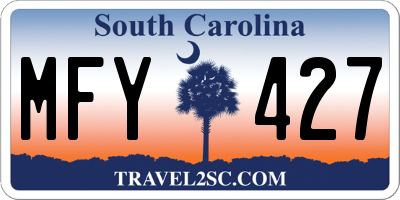 SC license plate MFY427