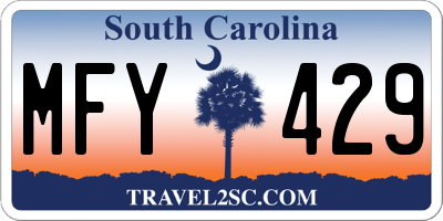 SC license plate MFY429
