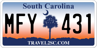 SC license plate MFY431