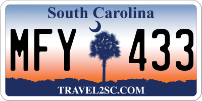 SC license plate MFY433