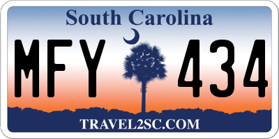 SC license plate MFY434