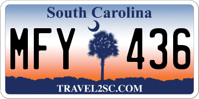 SC license plate MFY436