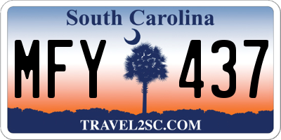 SC license plate MFY437