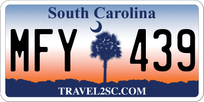 SC license plate MFY439