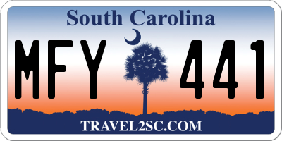 SC license plate MFY441