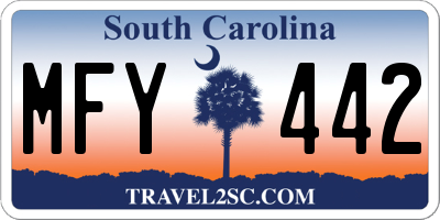 SC license plate MFY442