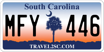 SC license plate MFY446