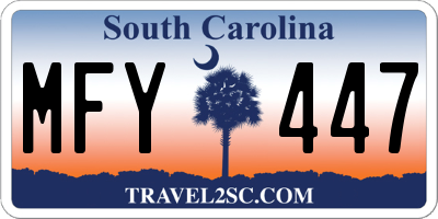 SC license plate MFY447