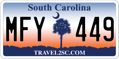 SC license plate MFY449