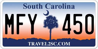 SC license plate MFY450
