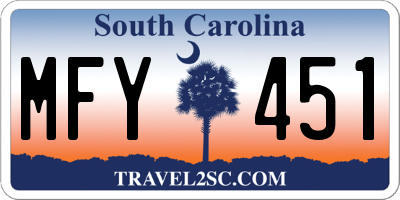 SC license plate MFY451
