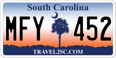 SC license plate MFY452