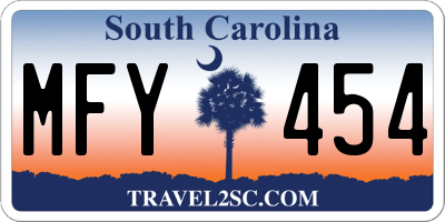 SC license plate MFY454