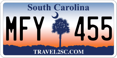 SC license plate MFY455