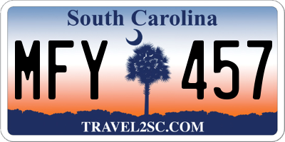 SC license plate MFY457
