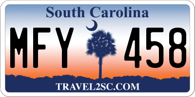 SC license plate MFY458