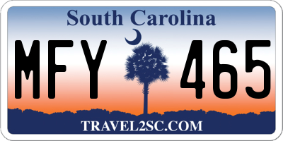 SC license plate MFY465
